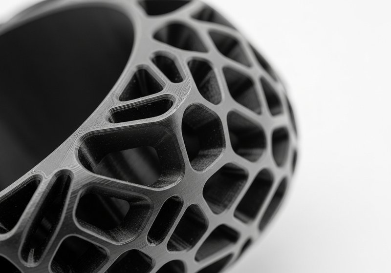 3D geprint aluminium onderdeel met geanodiseerde afwerking