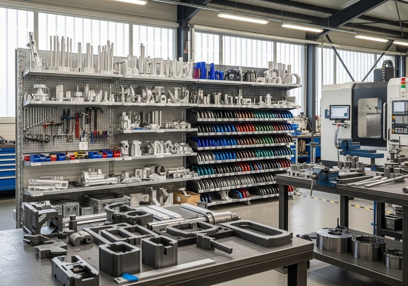 Aluminium werkplaats met geanodiseerde onderdelen