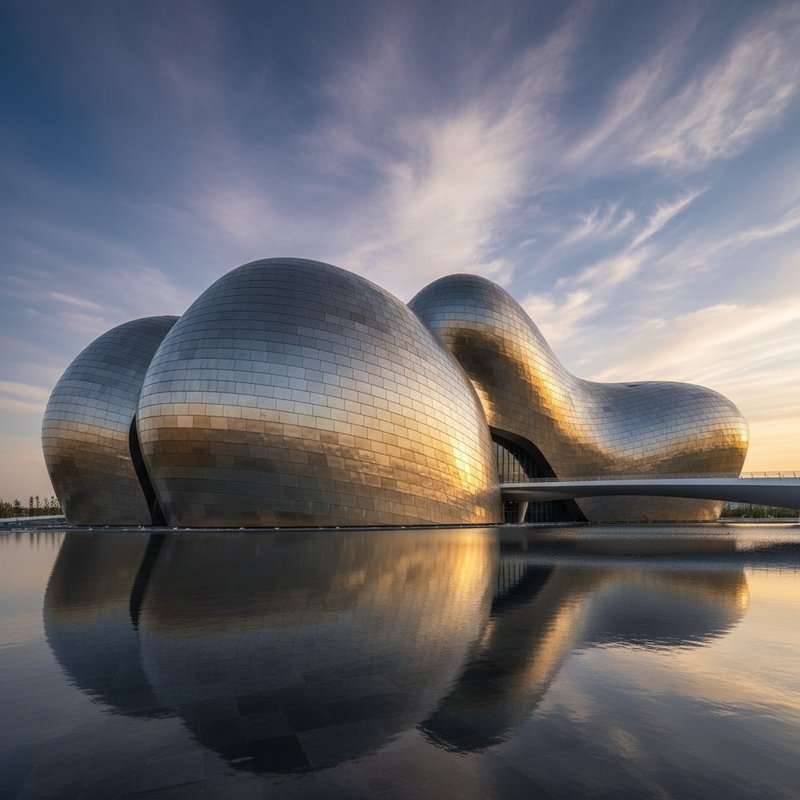 Iconisch architecturaal gebouw met uitgebreide geanodiseerde aluminium bekleding