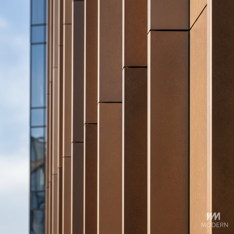 Architecturaal detail met brons geanodiseerd aluminium