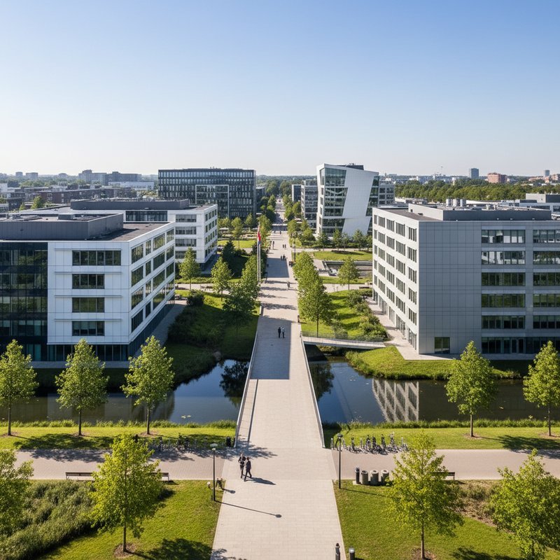 High Tech Campus Eindhoven met moderne bedrijfsgebouwen