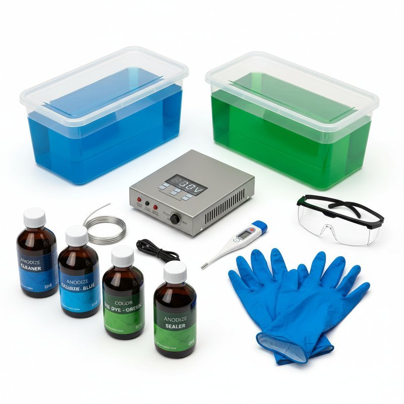 Complete anodiseren kit met alle benodigde apparatuur voor thuisgebruik