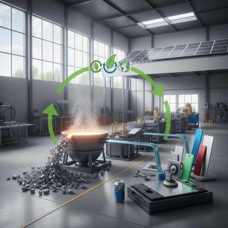 Circulaire economie van geanodiseerd aluminium met recycling cyclus