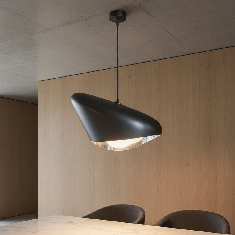 Design hanglamp met geanodiseerde aluminium kap voor optimale lichtreflectie