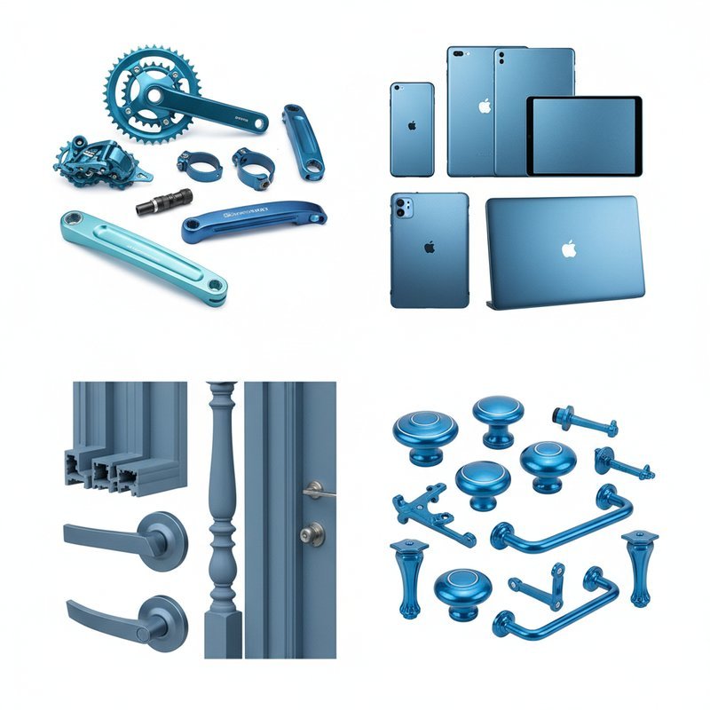 Blauw geanodiseerd aluminium praktische toepassingen voorbeelden