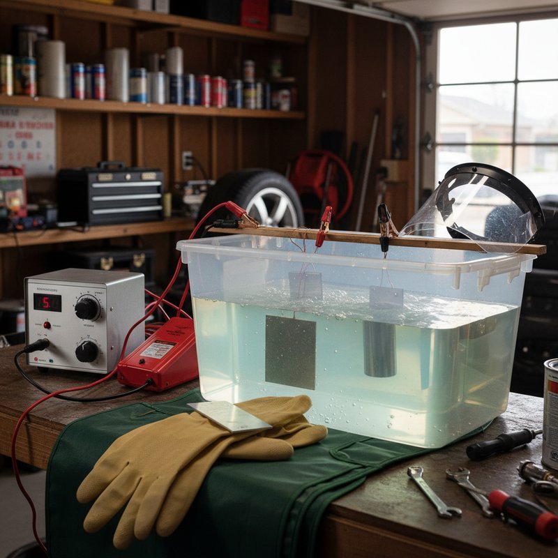 DIY anodiseren setup voor thuisgebruik met elektrolyt bad