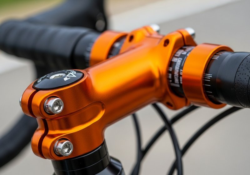 Oranje geanodiseerde aluminium fietscomponenten