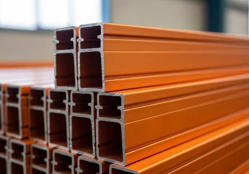 Oranje geanodiseerde aluminium profielen en onderdelen