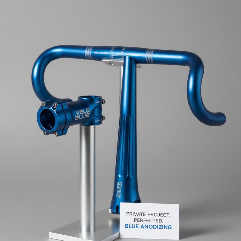 Geanodiseerde fietsonderdelen particuliere opdracht resultaat