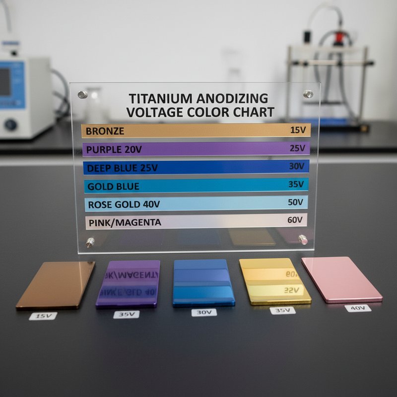 Titanium anodiseren voltage spectrum verschillende kleuren