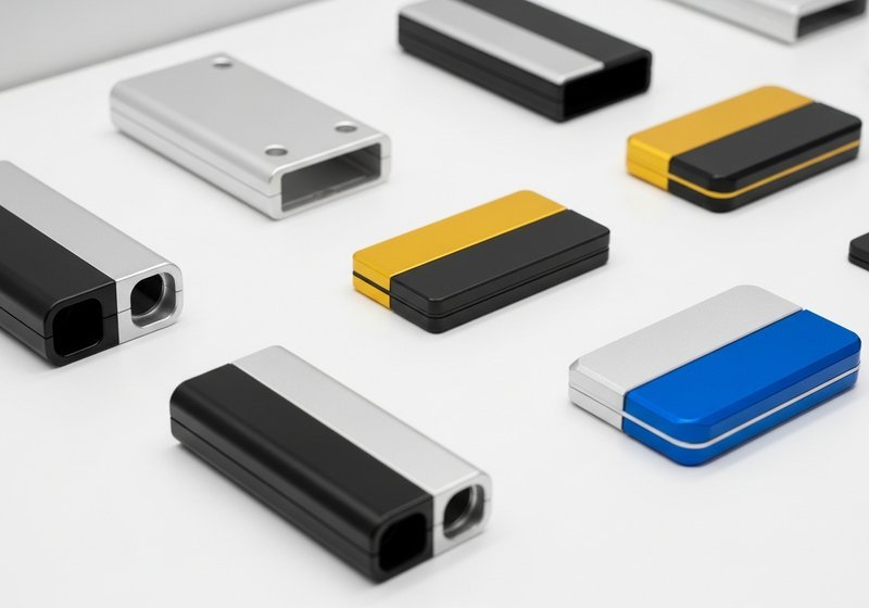 Collectie tweekleurig geanodiseerde aluminium producten
