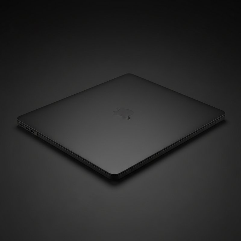 Zwart geanodiseerde MacBook laptop met premium matte black afwerking