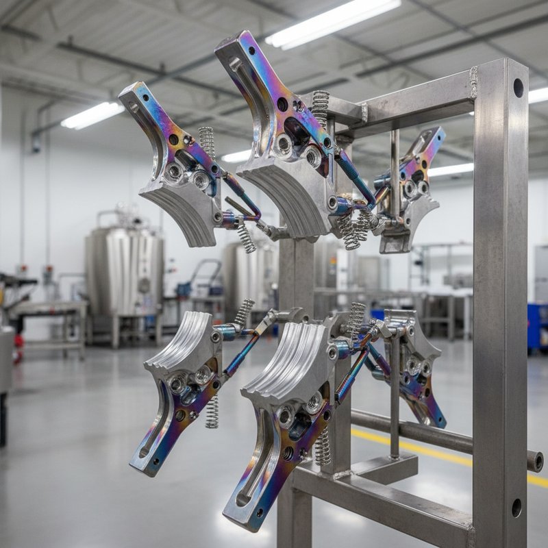 Maatwerk titanium jig voor complexe aluminium onderdelen tijdens anodiseren